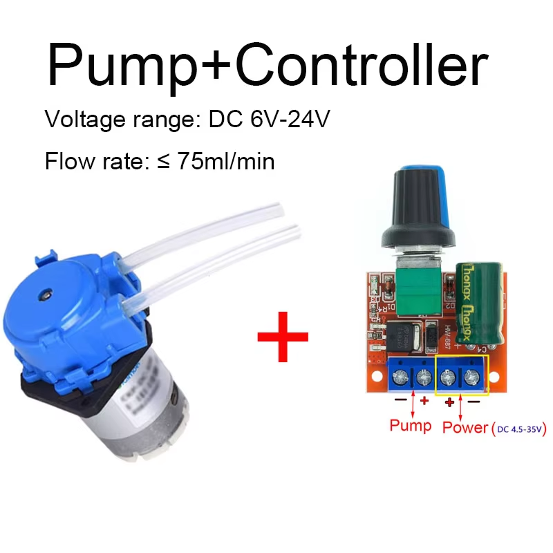 Mini Peristaltic Pump 12V - Bomba peristáltica pequeña y ajustable, de