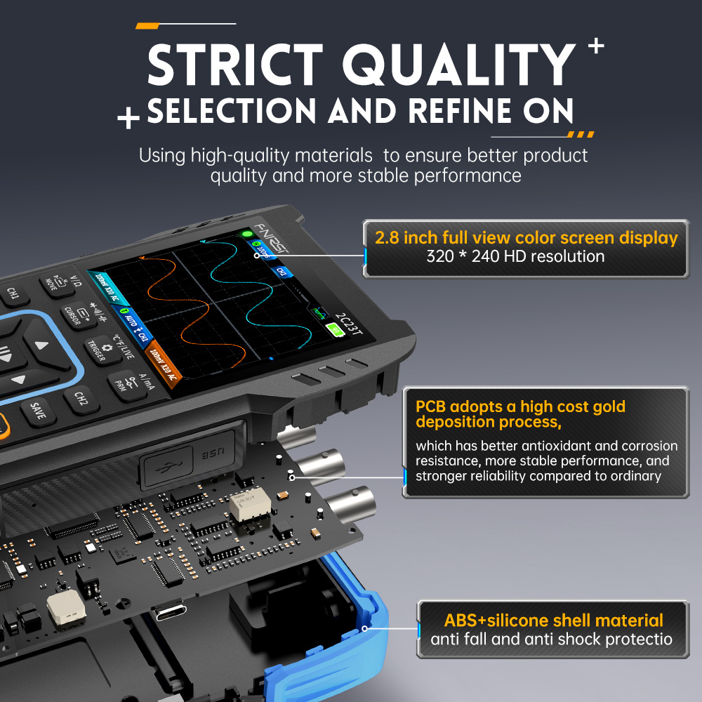 Osciloscopio digital 3 en 1 2C - Fnirsi Digital Oscilloscope Handheld reseña y precio