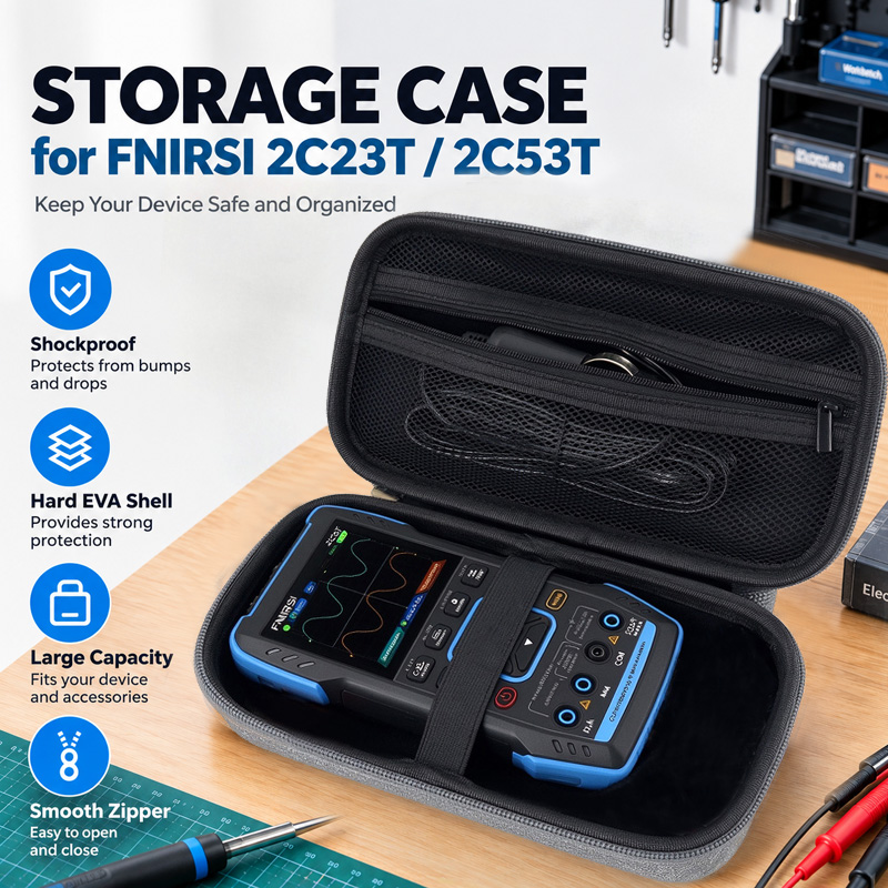 Estuche rígido para transporta - Fnirsi Digital Oscilloscope Handheld reseña y precio